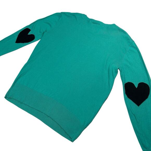 Sanrio Hello Kitty Womens Sz M Teal Black Crewneck Pullover Sweater Kawaii Cute - Picture 4 of 9